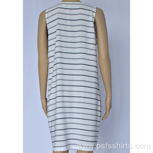 Women Striped Sleeveless Dress